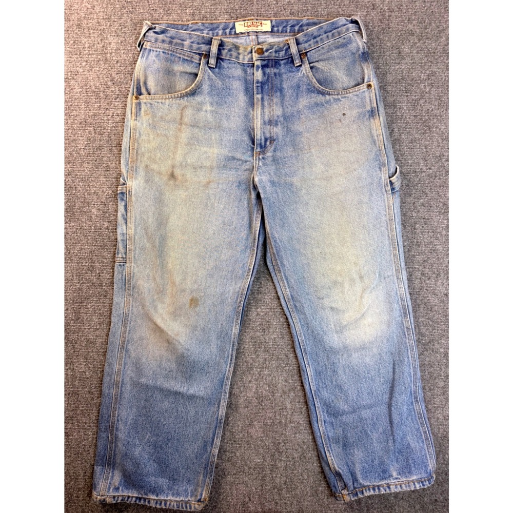 Big Mac Vintage 34x26 Blue Denim Carpenter Jeans Workwear Distressed Faded Y2K